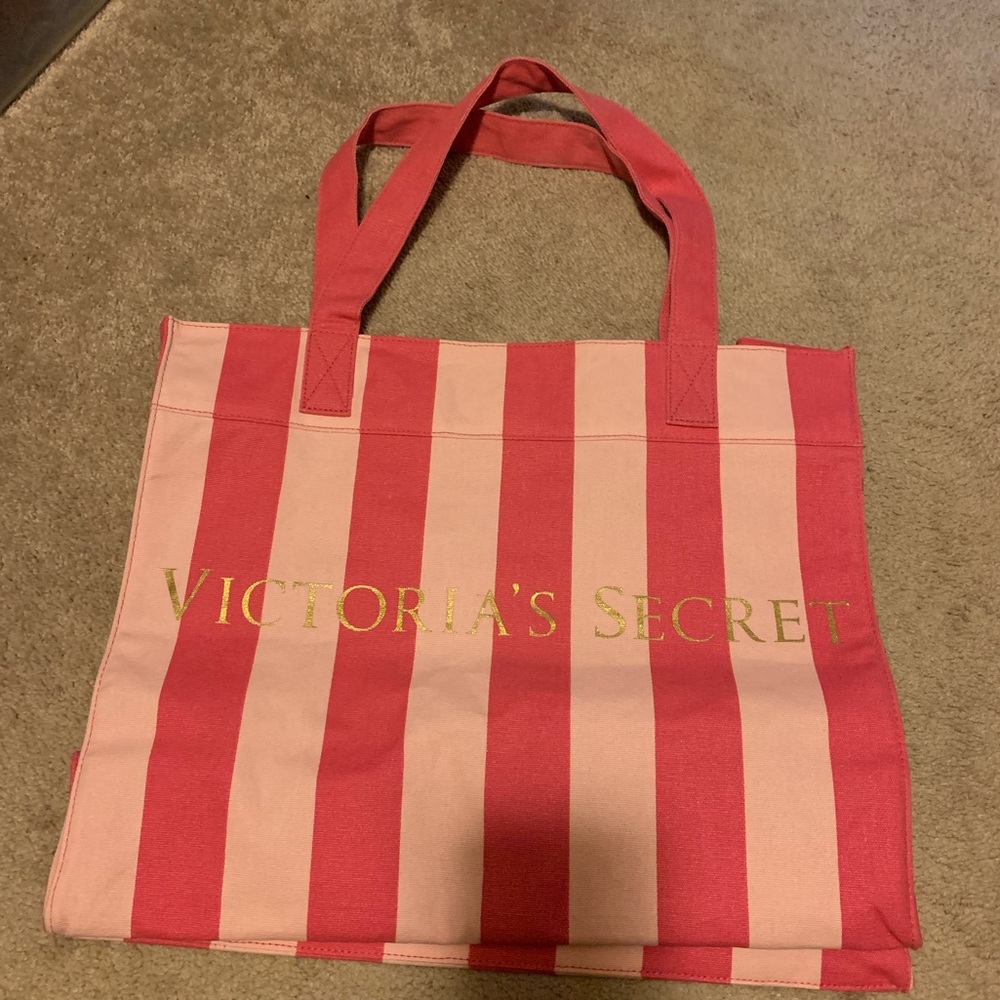 Vintage Victoria Secret stripe cloth tote